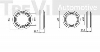 TREVI AUTOMOTIVE wb1526 -  Комплект подшипника ступицы колеса